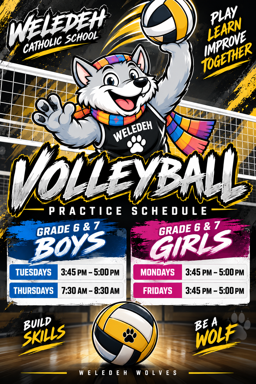 Volleyball Practice Schedule
